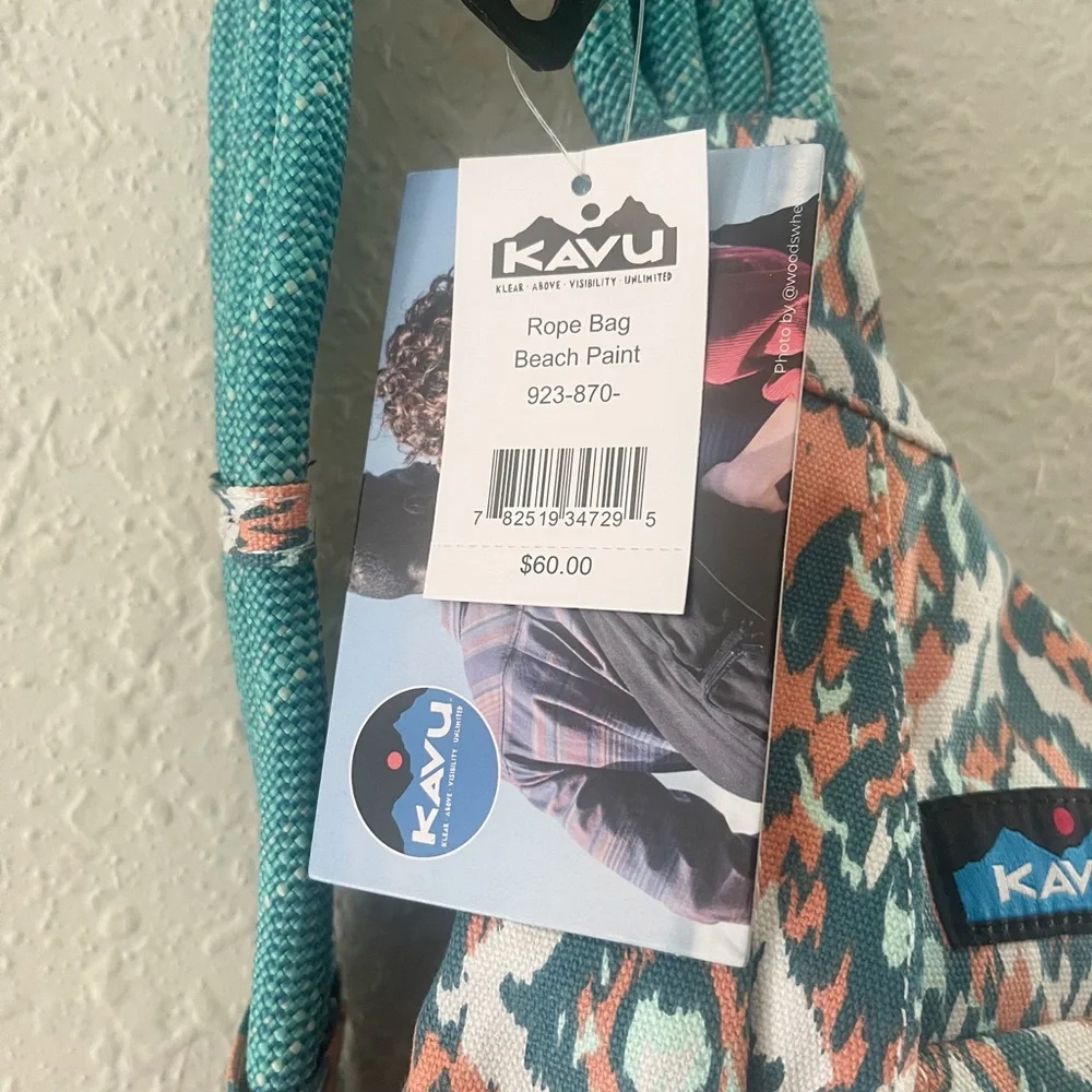 KAVU Rope Sling Bag Back Pack Beach Paint Casual Outdoors NWT